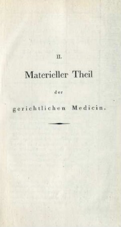 II. Materieller Theil der gerichtlichen Medicin