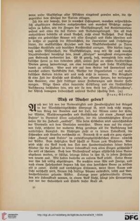 29: Muß es Wucher geben?
