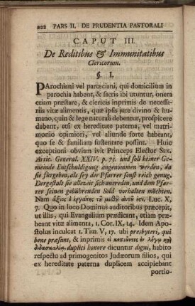 Caput III. De Reditibus [etc.] Immunitatibus Clericorum.