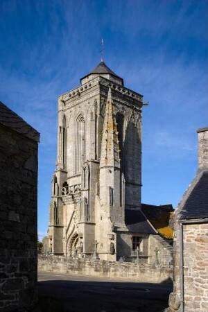 Frankreich. Bretagne. Finistere. Saint Tugen. Chapelle. Kirchturm. Spätgotisch