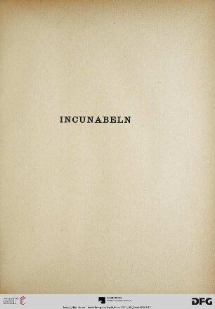 Incunabeln (Nr. 316-323)