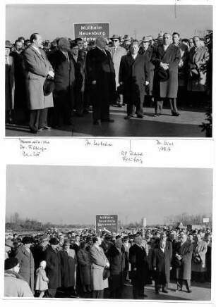 Eröffnung der Teilstrecke Neuenburg - Märkt durch den Bundesminister für Verkehr Dr. Hans-Christoph Seebohm am 19.12.1959