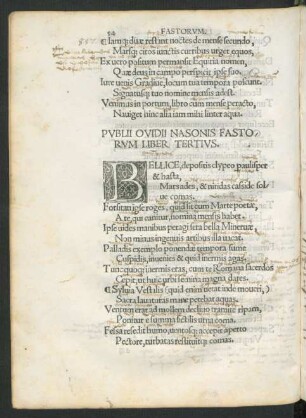 Publii Ovidii Nasonis Fastorum Liber Tertius.