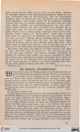 35: Um Steiners "Dreigliederung"