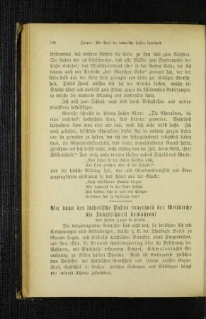 Wie kann der lutherische Pastor innerhalb der Weltkirche die Innerlichkeit bewahren?