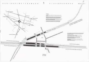Umbau des S-Bahnhofs Spindlersfeld, Berlin-Adlershof Schinkelwettbewerb 1996: Streckenplan, Gleisplan 1:1000, Text