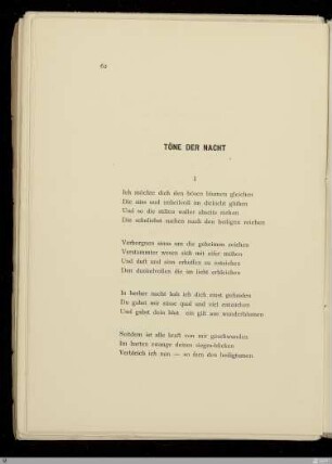 Töne der Nacht / Ernst Hardt