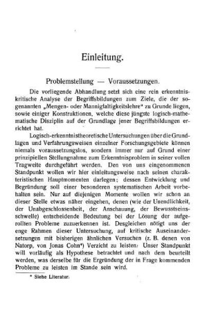 Problemstellung - Voraussetzungen.