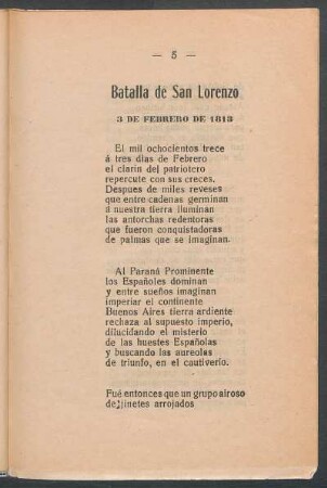 Batalla de San Lorenzo : 3 de febrero de 1813