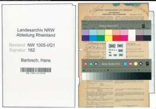 Entnazifizierung Hans Bartosch , geb. 26.02.1894 (Stadtinspektor)