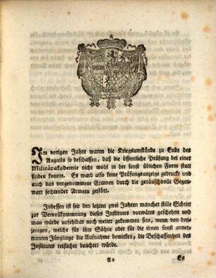 Öffentliche Prüfung der Eleven in der Kurfürstlichen Militär-Akademie. 7. 1797