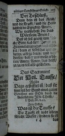 Das Sacrament Der Heil. Tauffe/[...] -