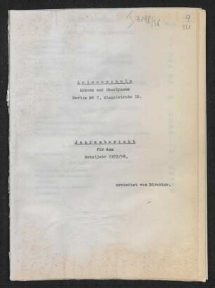 1937/38: Jahresbericht ... - 1937/38