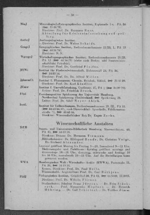 Wissenschaftliche Anstalten