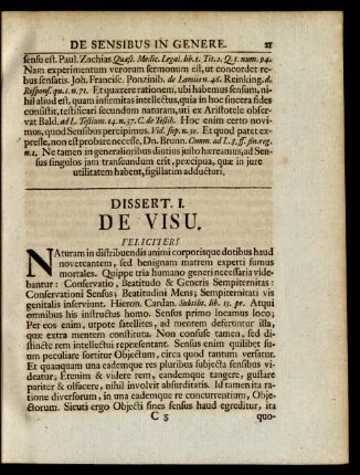 Dissert. I. De Visu