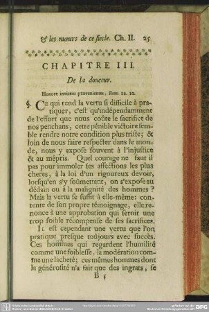 Chapitre III. De la douceur
