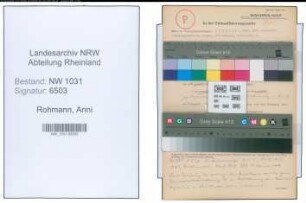 Entnazifizierung Anni Rohmann , geb. 20.01.1893 (Krankenschw.)
