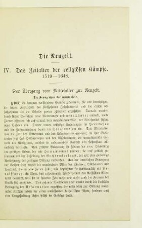 IV. Das Zeitalter der religiösen Kämpfe. 1519-1648