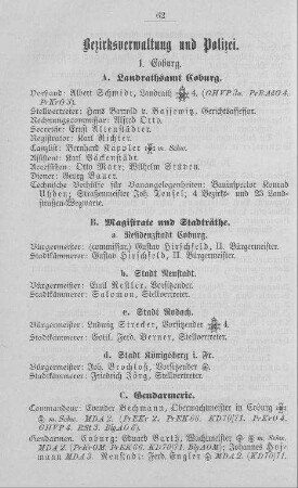 Bezirksverwaltung und Polizei