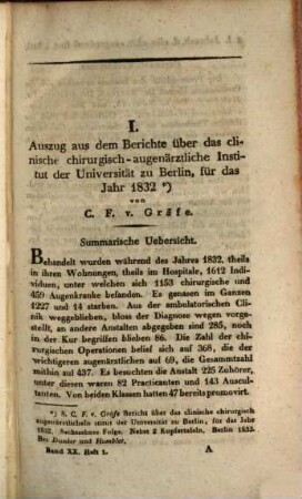 Journal der Chirurgie und Augenheilkunde. 20. 1833