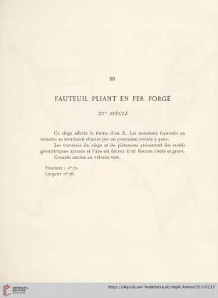 Fauteuil Pliant En Fer Forgé (XVe siècle)