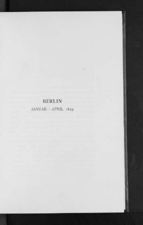 Berlin Januar-April 1899