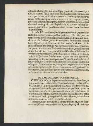 De Sacramento Poenitentiae.