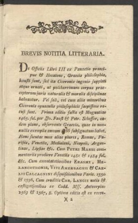 Brevis Notitia Litteraria