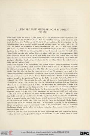 Bildnisse und grosse Kopfstudien. 1510-1520