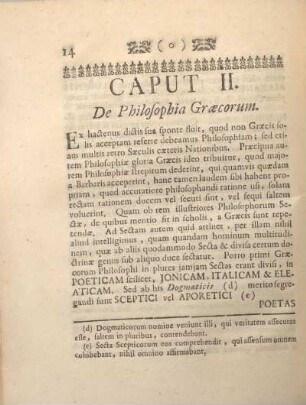 Caput II. De philosophia Græcorum.