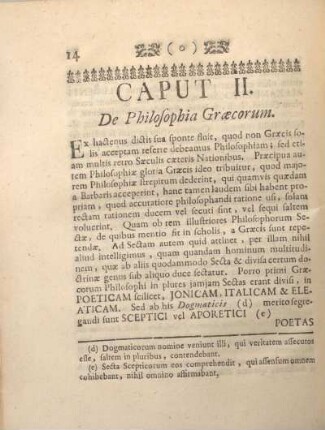 Caput II. De philosophia Græcorum.