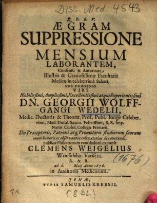 Aegram Suppressione Mensium Laborantem