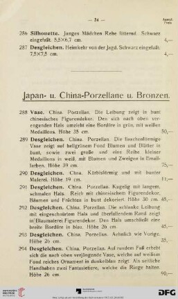 Japan- u. China-Porzellane u. Bronzen (Nr. 288-328)