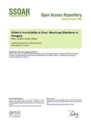 Orbán's Invincibility is Over: Municipal Elections in Hungary