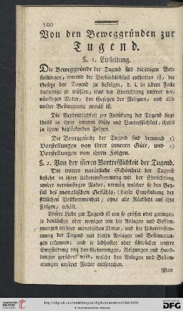 Von den Beweggruenden zur Tugend