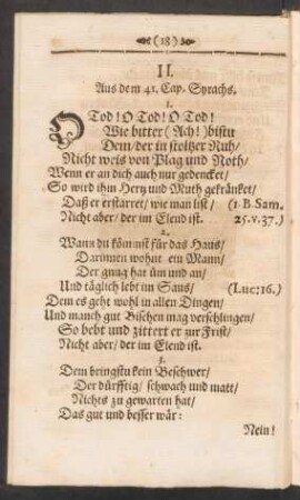 O Tod! O Tod! O Tod!/ Wie bitter (Ach!) bistu
