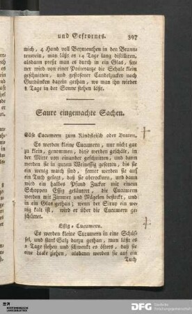 Saure eingemachte Sachen.