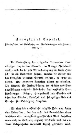 Zwanzigstes Capitel - Feierlichkeiten und Gebräuche. - Vorbedeutungen und Zaubermittel.