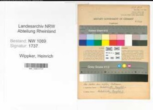 Entnazifizierung Heinrich Wippker , geb. 16.01.1913 (Unterbrandmeister)