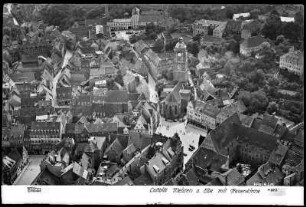 Meißen an der Elbe mit Frauenkirche, Luftbild