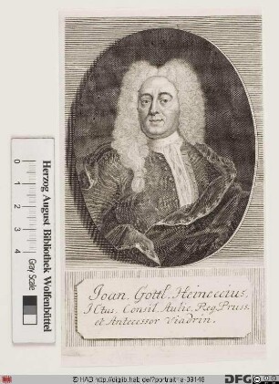 Bildnis Johann Gottlieb Heineccius (eig. Heinecke)