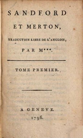 Sandford Et Merton, 1