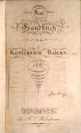 Post-Handbuch für das Königreich Baiern. 1810