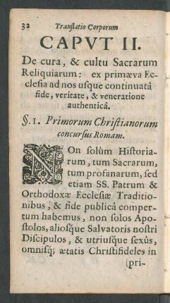 Caput II. De cura, & cultu Sacrarum Reliquiarum ...