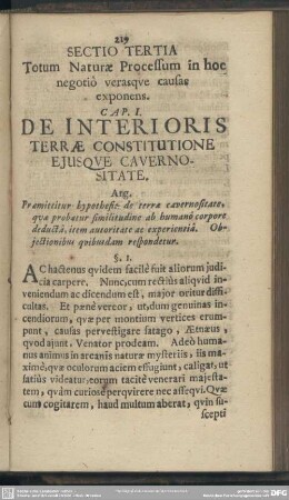 Sectio Tertia, Totum Naturae Processum in hoc negotio verasque causae exponens