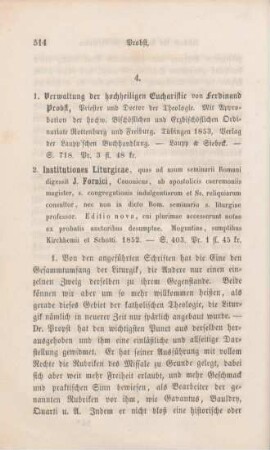 514-525 [Rezension] Probst, Ferdinand, Verwaltung der hochheiligen Eucharistie