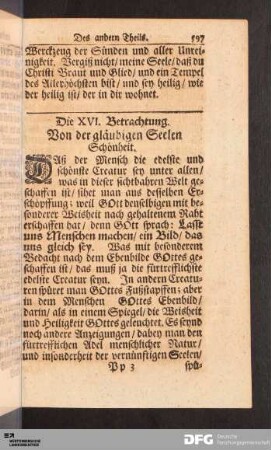 Die XVI. Betrachtung.