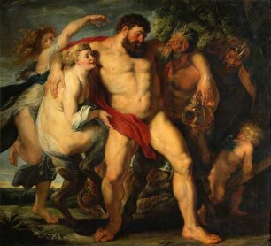 Der trunkene Herkules, von einem Satyr-Paar geführt