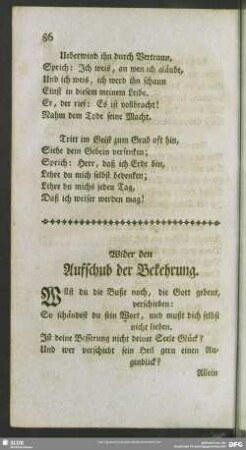 Wider den Auffschub der Bekehrung