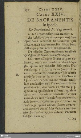 Caput XXIV. De Sacramentis in specie
